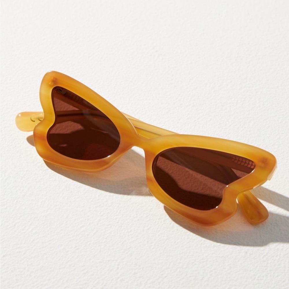 Lele Sadoughi Peggy Cat-eye Amber Sunglasses
